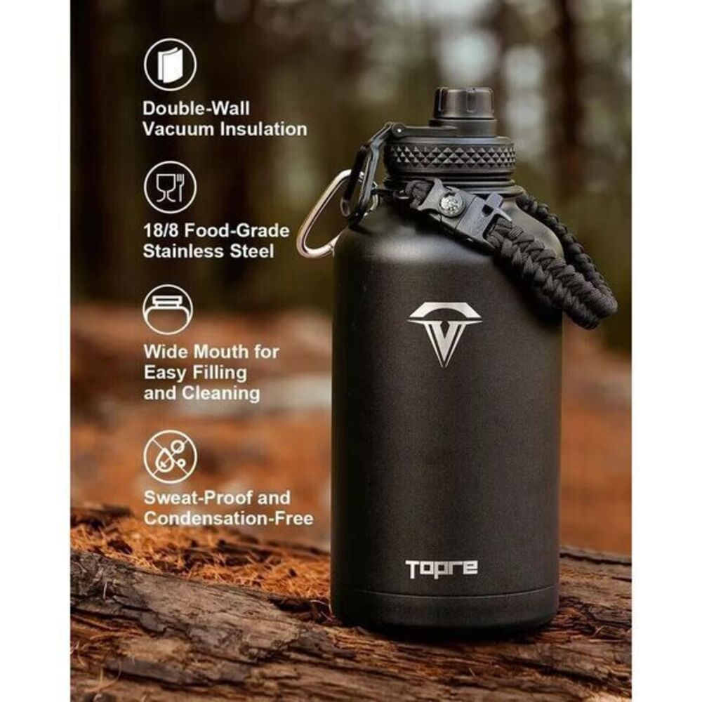64oz Topre Water‎ Bottle Black